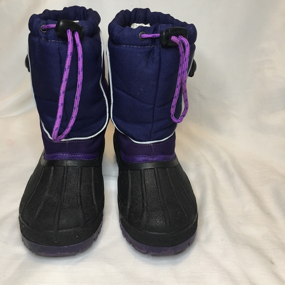 Girls Purple and Black Snow Boots